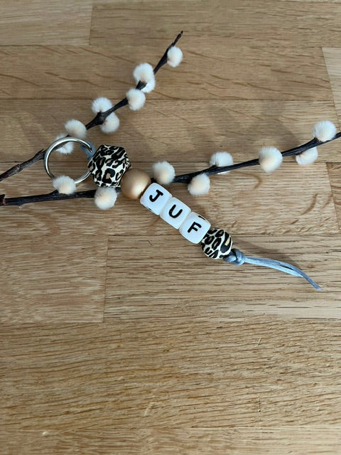 Sleutelhanger juf - Luipaard